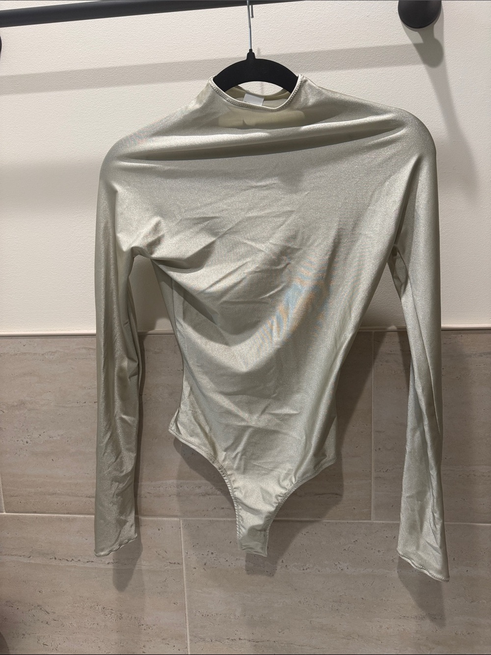 Yeezy Long-Sleeve Metallic Silver Bodysuit - Women Tops